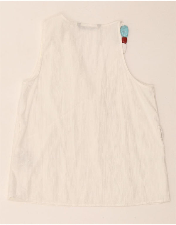 Zara Womens Sleeveless Blouse Top UK 10 Small White Viscose