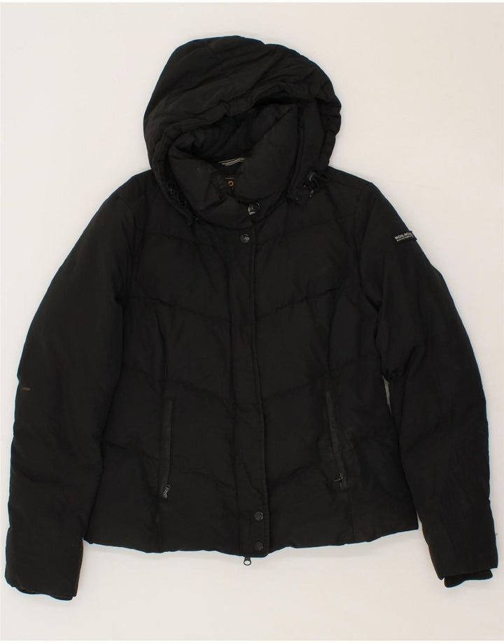 WOOLRICH Womens Hooded Padded Jacket UK 12 Medium Black Vintage Woolrich and Second-Hand Woolrich from Messina Hembry 