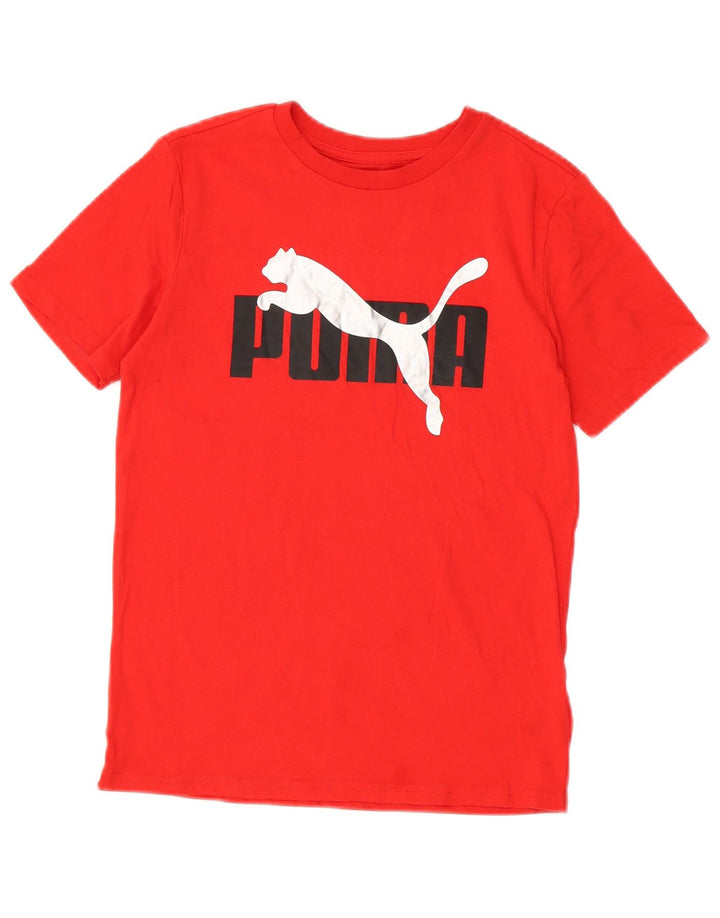 Puma Boys Graphic T-Shirt Top 10-11 Years Red Cotton