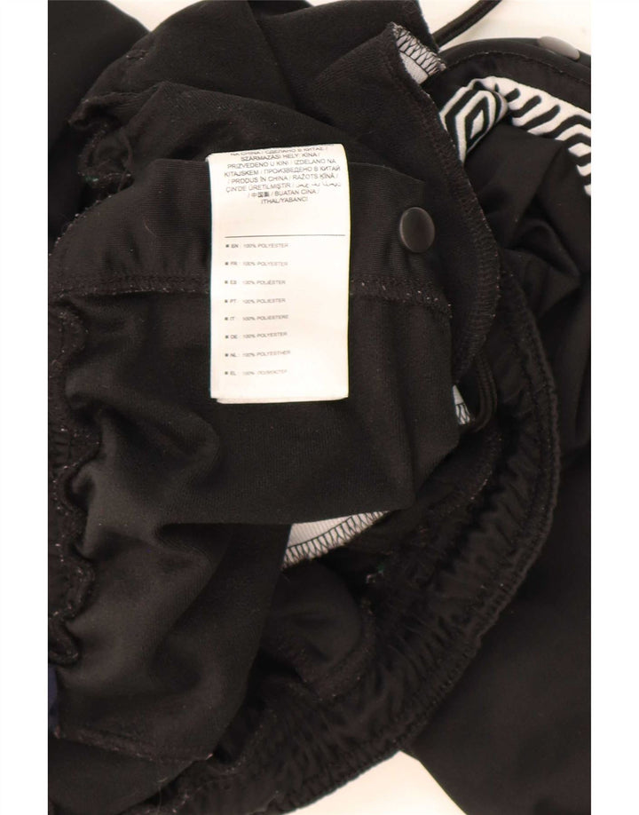 Umbro Mens Graphic Tracksuit Trousers Large Black Colourblock Polyester
