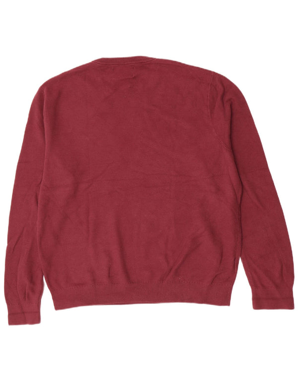 Penguin Mens Crew Neck Jumper Sweater 2XL Burgundy Cotton