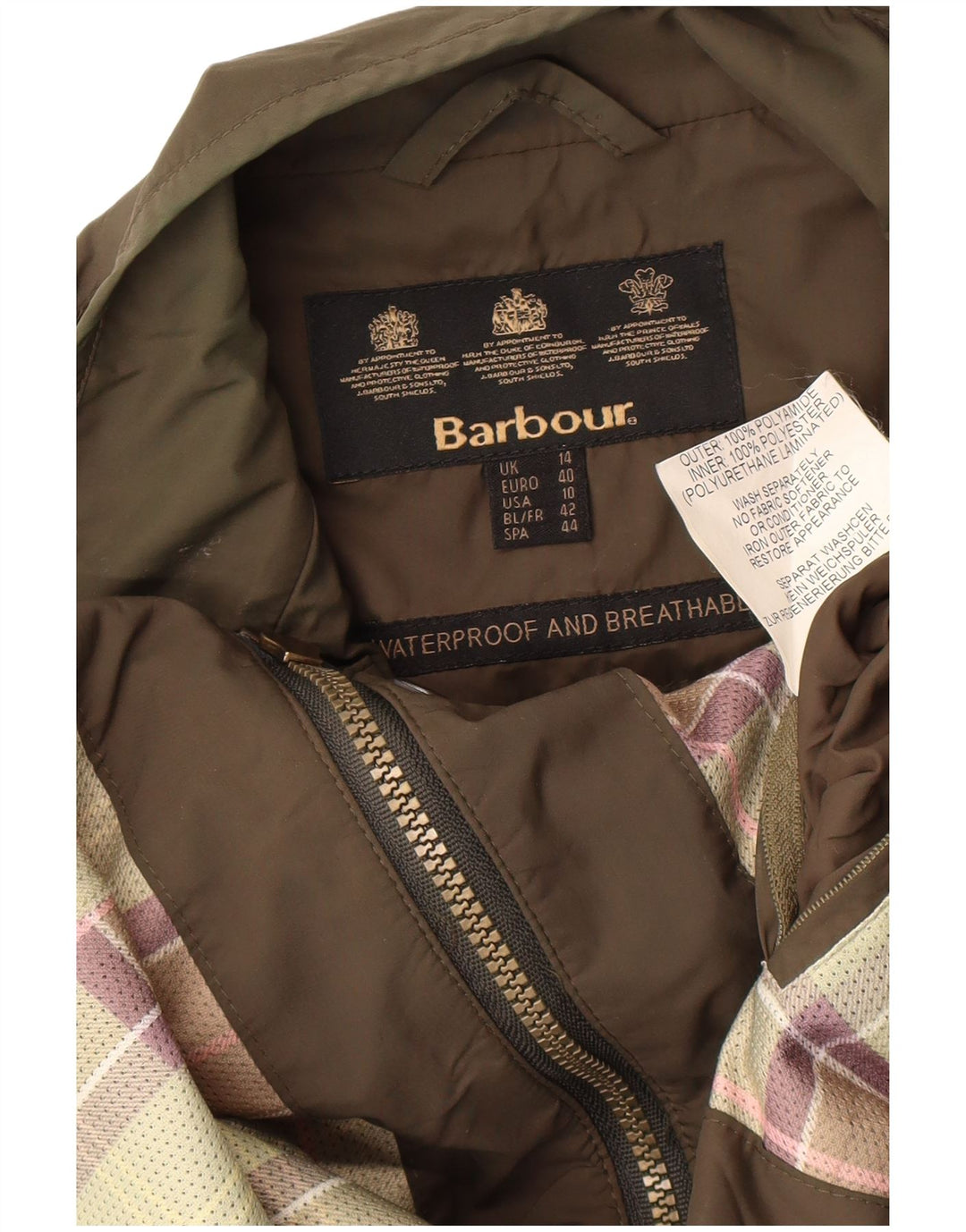 Barbour Womens Utility Jacket UK 14 Large  Khaki Polyamide