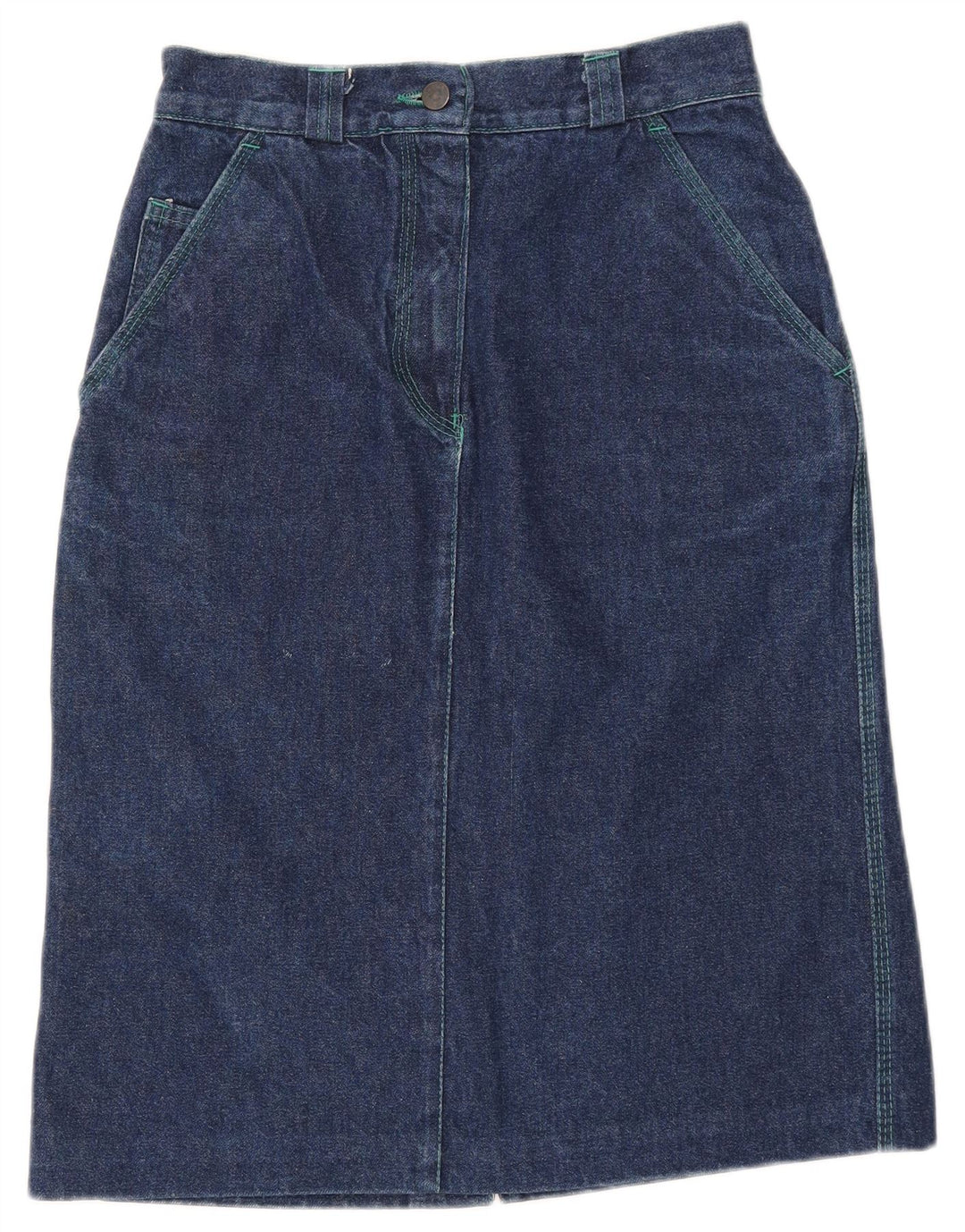 GREEN LEAVES Womens Denim Skirt IT 44 Medium W26  Blue Cotton