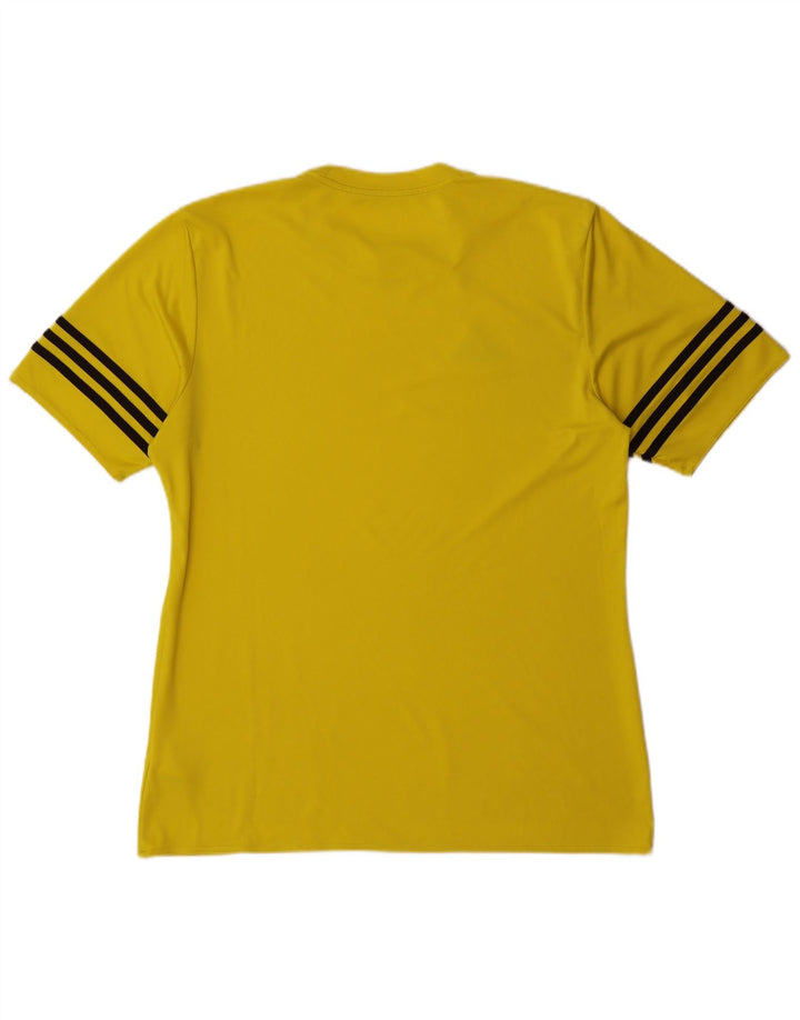 Adidas Mens Climalite T-Shirt Top Large Yellow Polyester