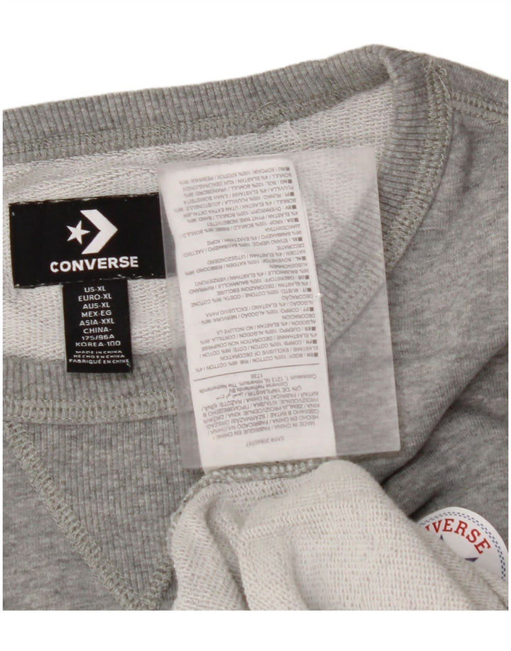 CONVERSE Womens Sweatshirt Jumper UK 18 XL Grey Cotton