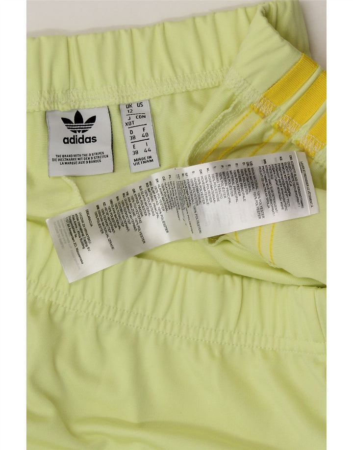 Adidas Womens Sport Shorts UK 12 Medium Yellow Polyester