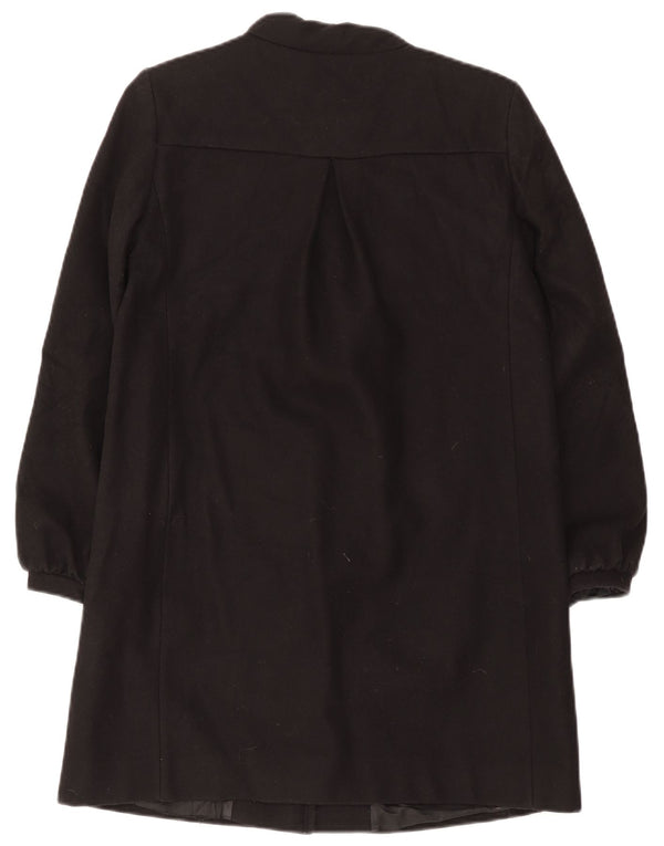 French Connection Womens Oversized Overcoat UK 8 Small Black Virgin Wool