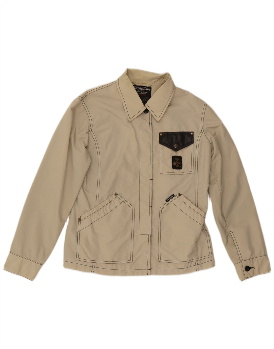 Refrigiwear Womens Utility Jacket UK 14 Large Beige Nylon