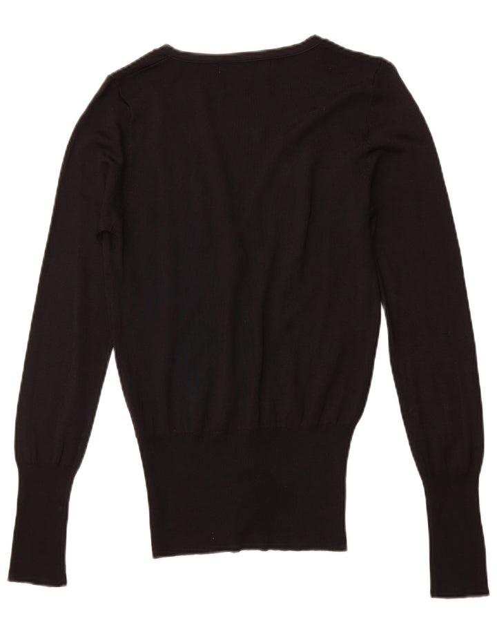 ZARA Womens Cardigan Sweater UK 10 Small Black Viscose