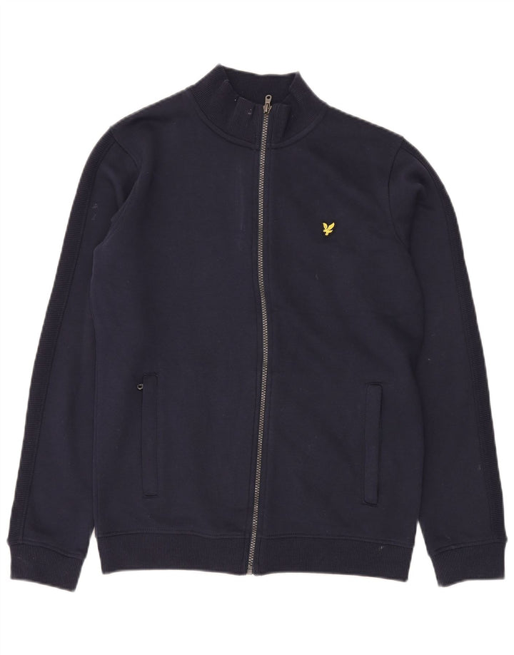 LYLE & SCOTT Boys Tracksuit Top Jacket 14-15 Years Navy Blue Cotton