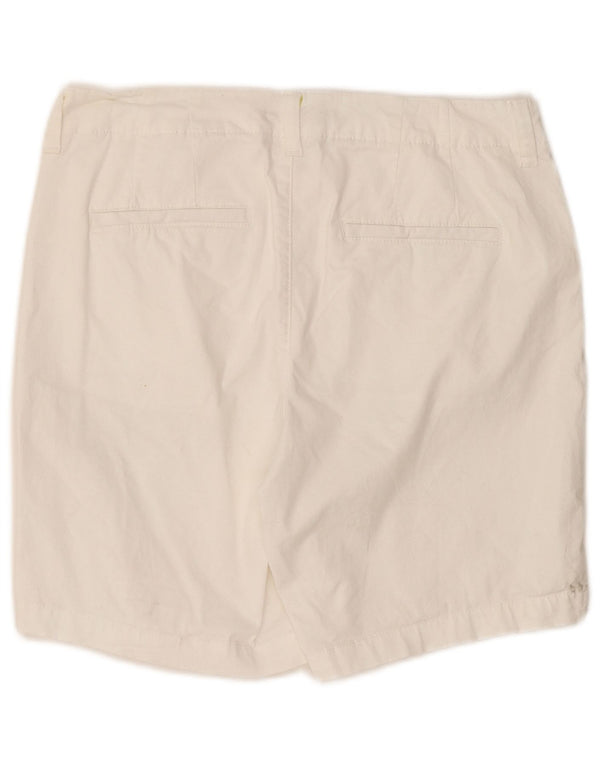 Lee Womens Mid Rise Regular Fit Casual Shorts US 10 Large W34 White Cotton