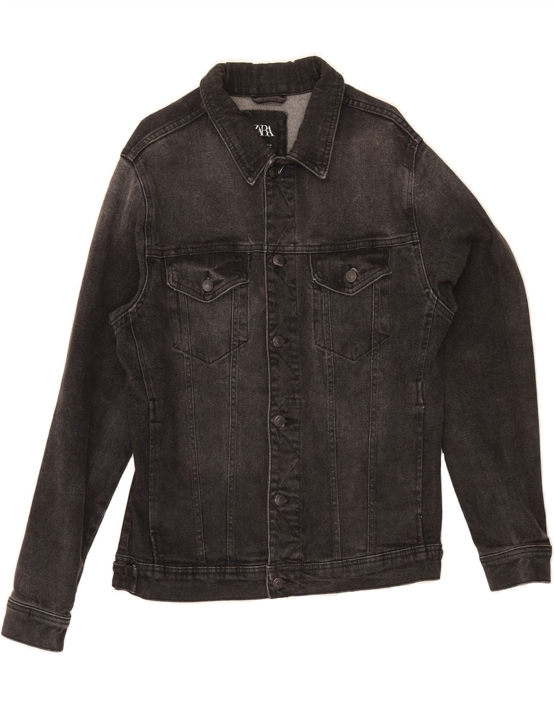 ZARA Womens Denim Jacket UK 18 XL Black Vintage Zara and Second-Hand Zara from Messina Hembry 