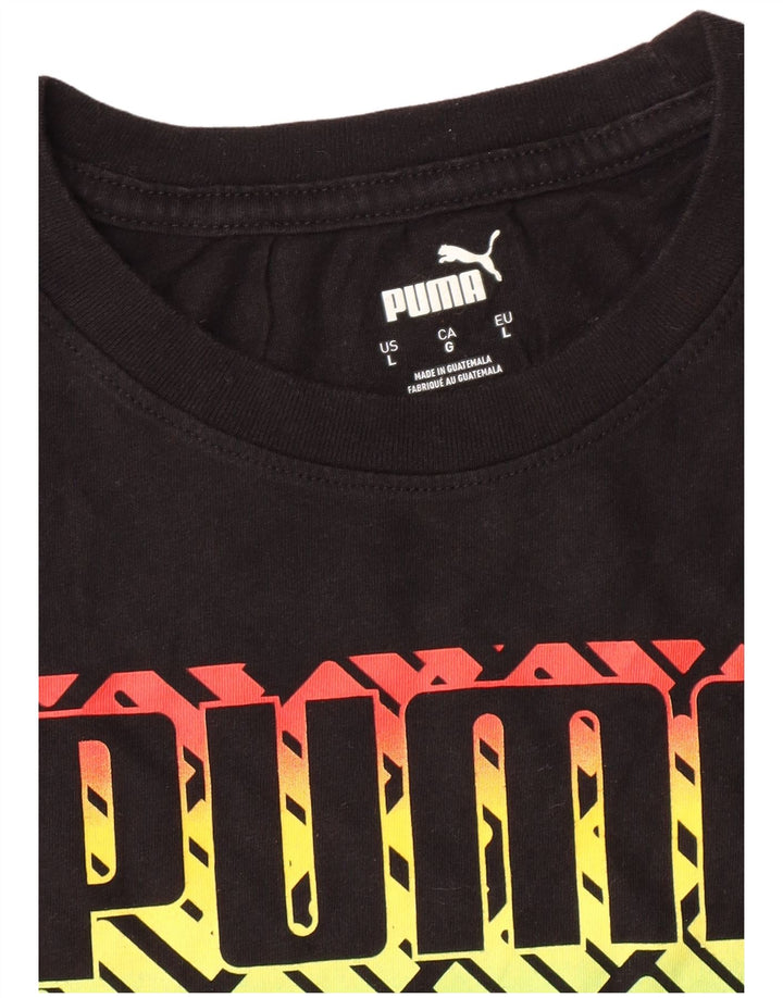 PUMA Mens Graphic T-Shirt Top Large Black