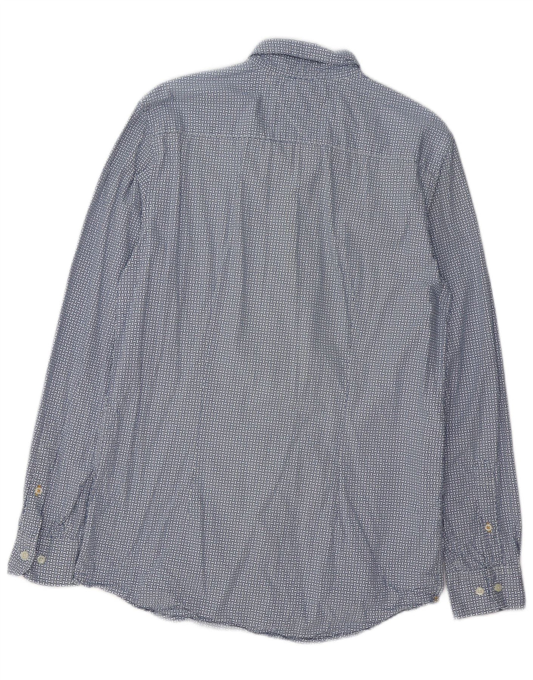 TOMMY HILFIGER Mens Slim Fit Shirt Large Blue Geometric Cotton