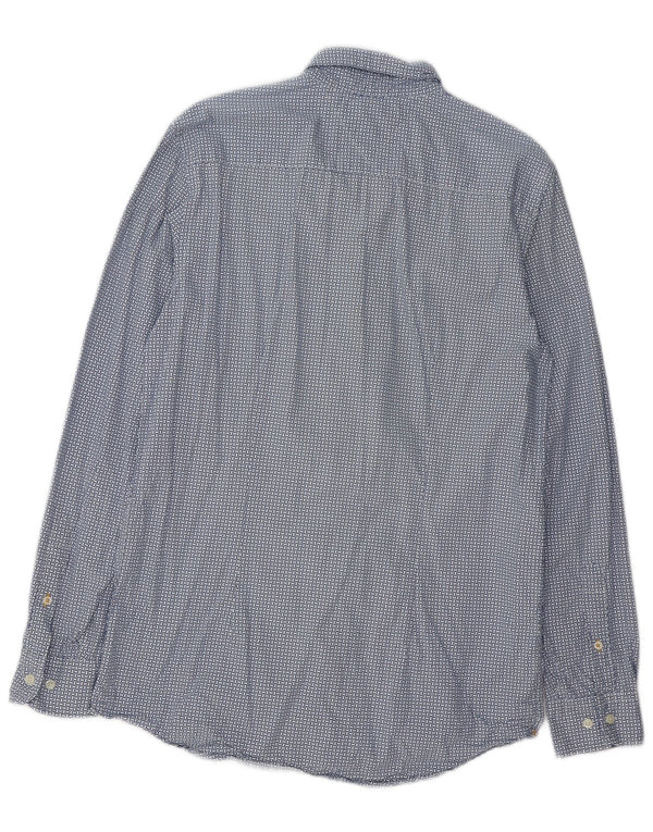 TOMMY HILFIGER Mens Slim Fit Shirt Large Blue Geometric Cotton