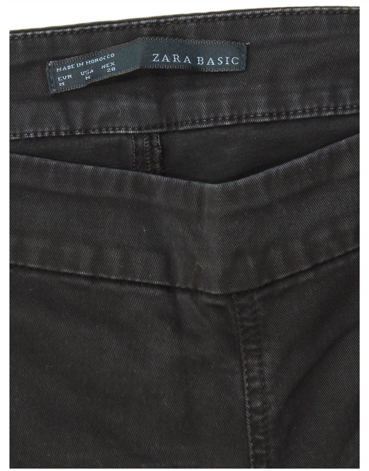 ZARA Womens Slim Cropped Trousers Medium W30 L25 Black