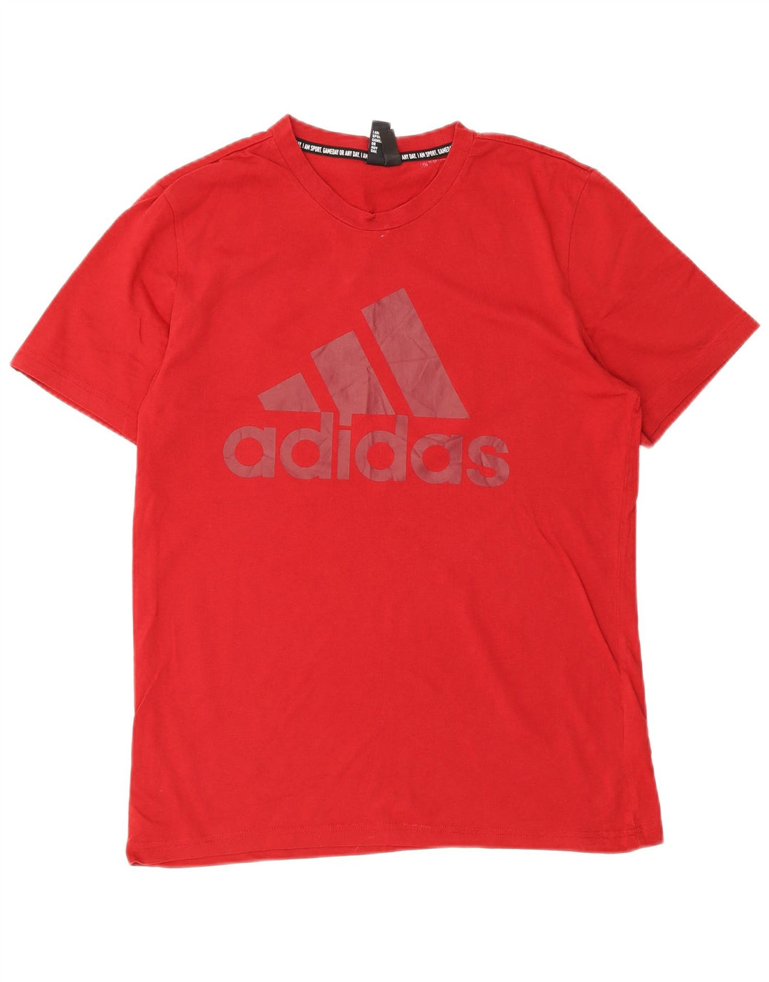 ADIDAS Mens Graphic T-Shirt Top Medium Red Cotton
