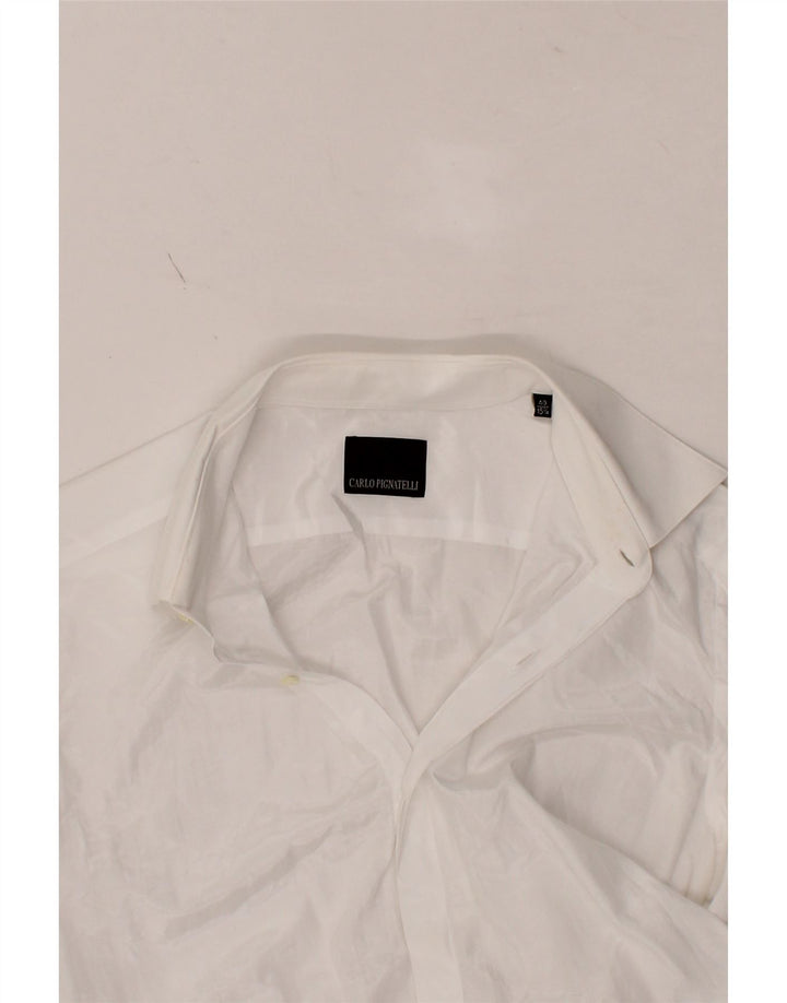 CARLO PIGNATELLI Mens Formal Shirt Size 40 15 Medium White Polyester Vintage Carlo Pignatelli and Second-Hand Carlo Pignatelli from Messina Hembry 