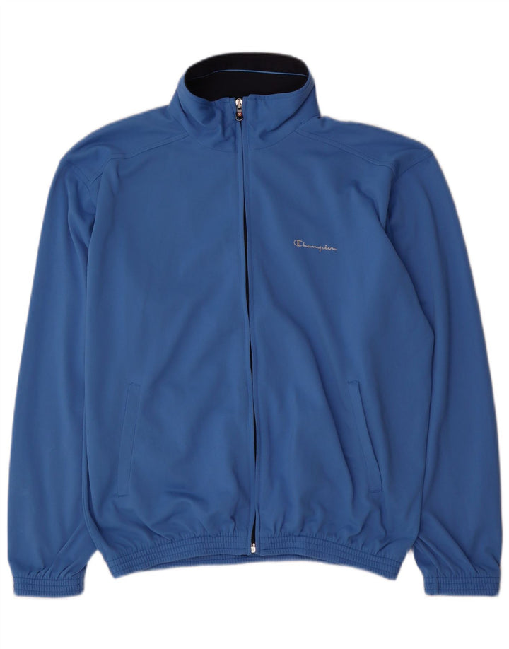 Champion Mens Tracksuit Top Jacket Medium Blue Polyester