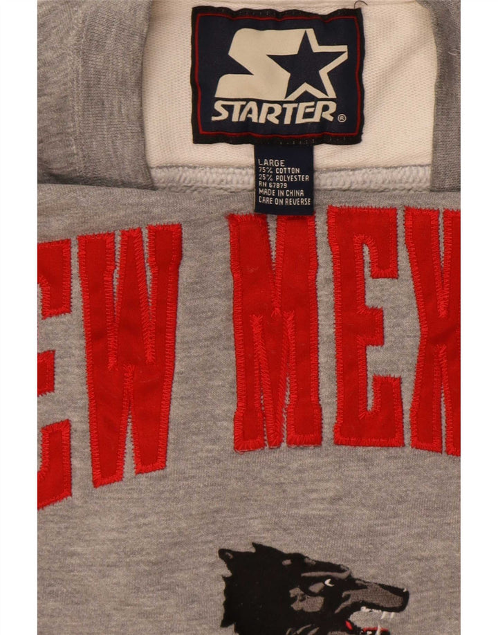 Starter Mens New Maxico State Graphic Sweatshirt Jumper Large Grey Flecked