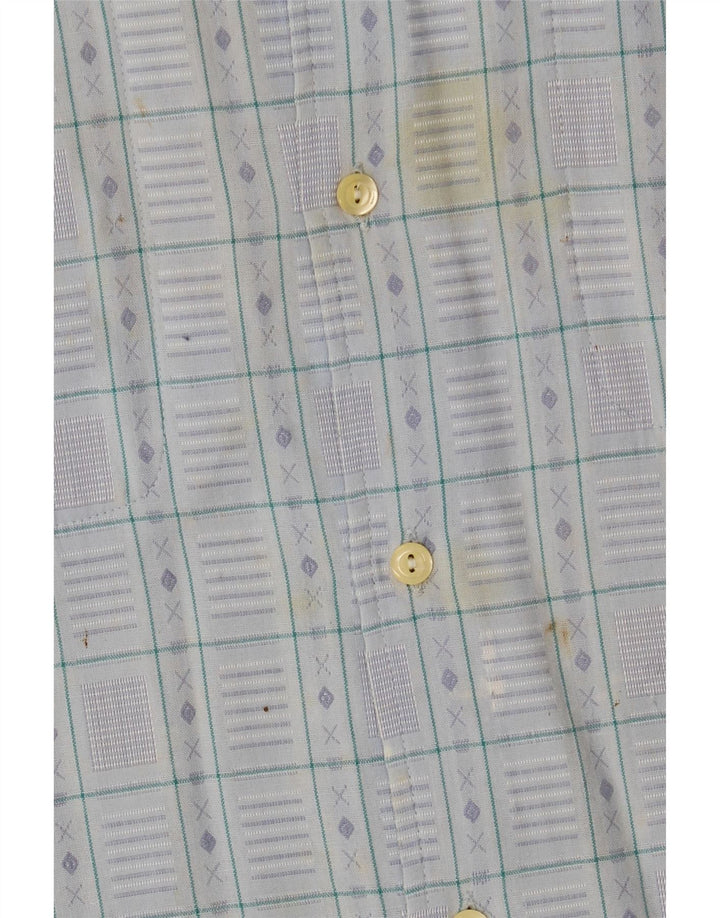 Wampum Mens Checked  Shirt Small Blue Fair Isle