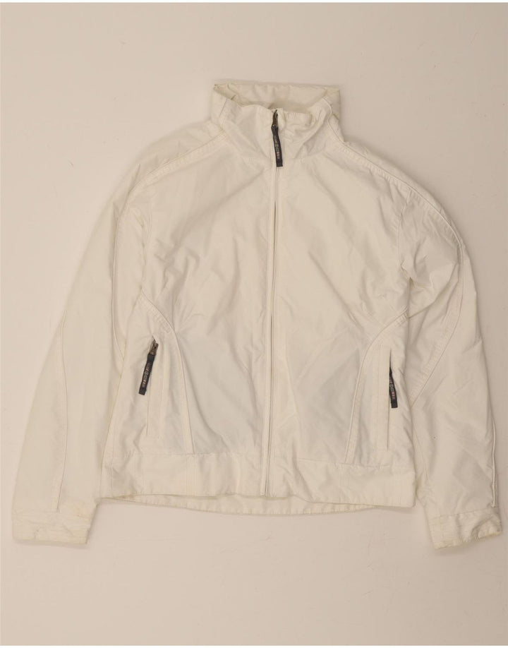 VINTAGE Womens Tracksuit Top Jacket UK 16 Large White Nylon Vintage Vintage and Second-Hand Vintage from Messina Hembry 