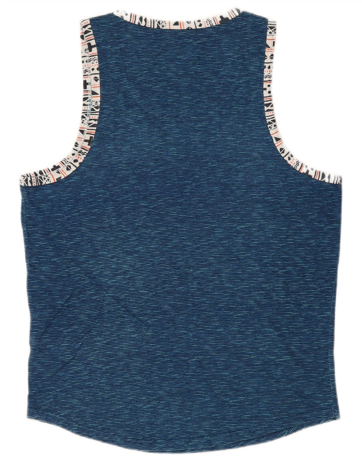 HOLLISTER Mens Vest Top Small Blue Pinstripe Cotton