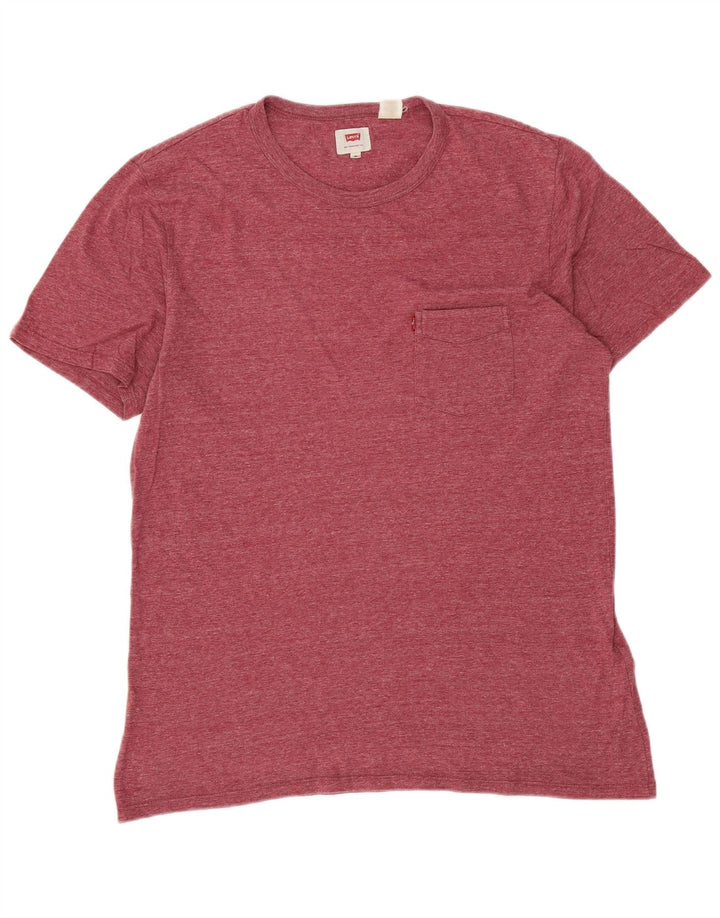 LEVI'S Mens T-Shirt Top Medium Red Flecked Cotton