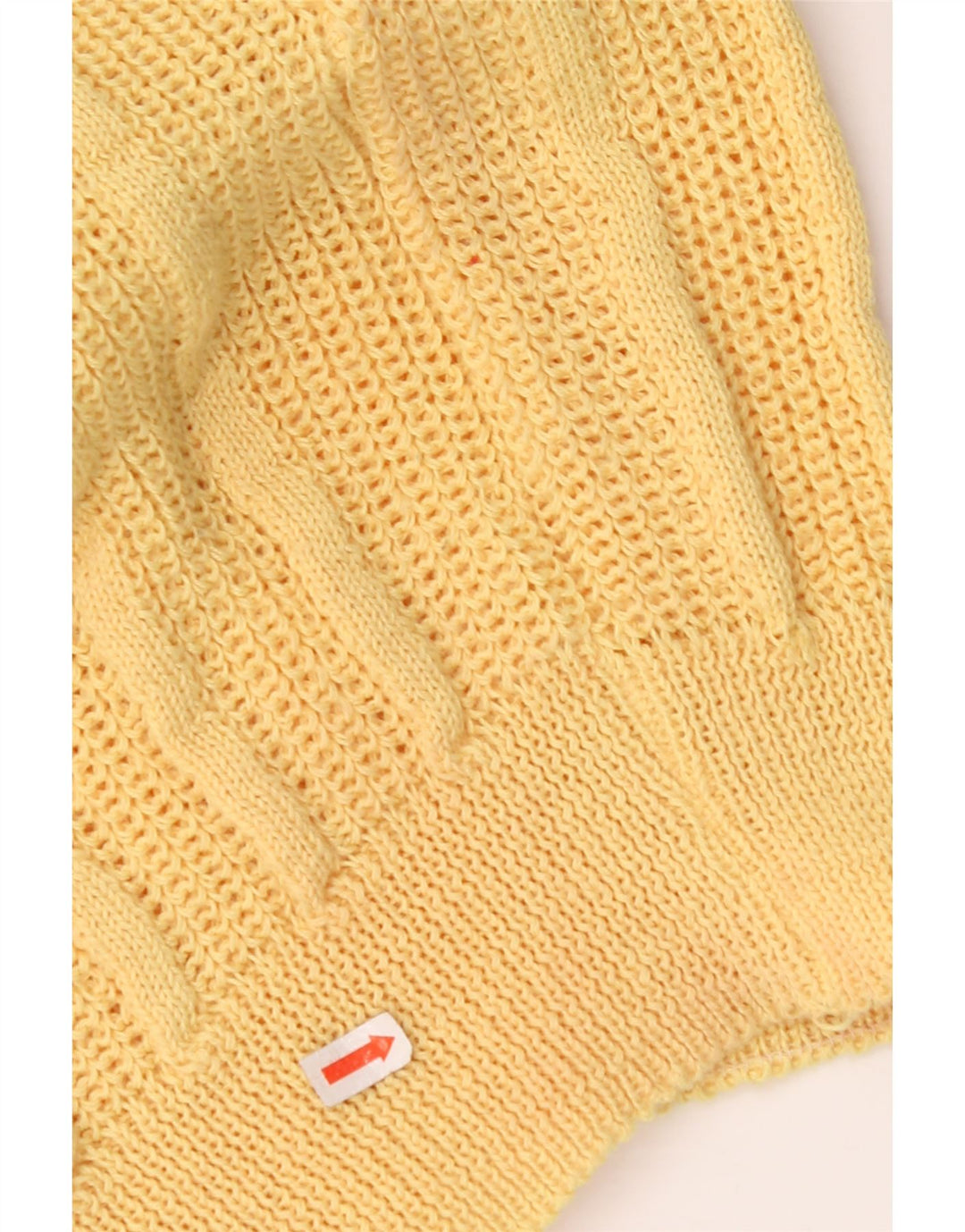 VINTAGE Womens Boat Neck Jumper Sweater UK 12 Medium Yellow Acrylic