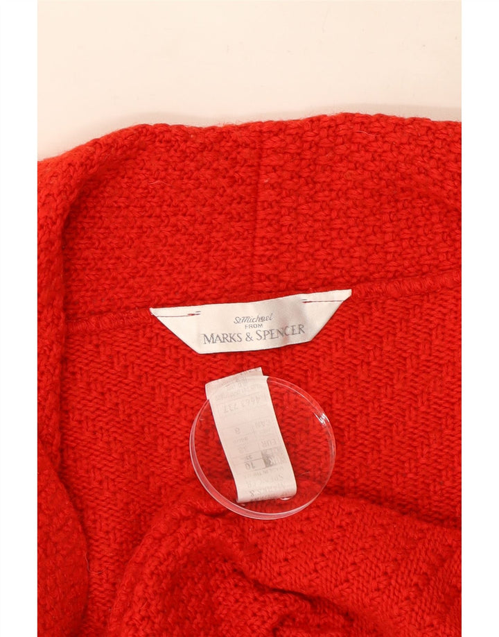 Marks & Spencer Womens Crop Open Cardigan Sweater UK 10 Small  Red Wool