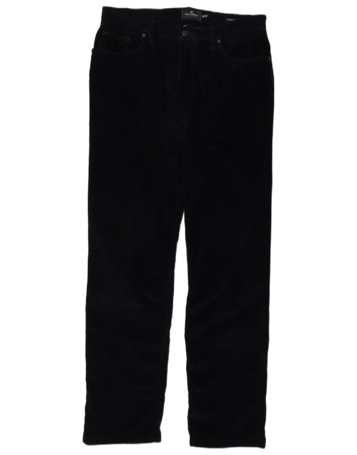 MARKS & SPENCER Mens Straight Corduroy Trousers W32 L31 Navy Blue Cotton
