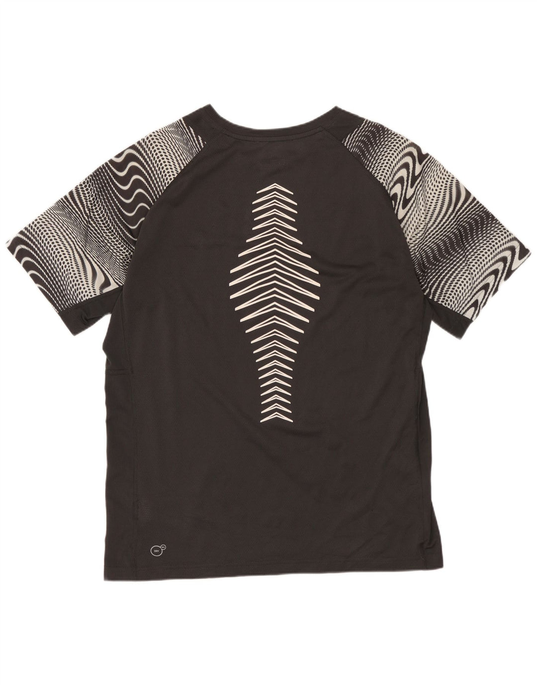 PUMA Mens Graphic T-Shirt Top Medium Grey Geometric Polyester