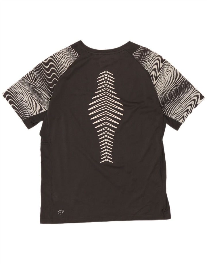 PUMA Mens Graphic T-Shirt Top Medium Grey Geometric Polyester