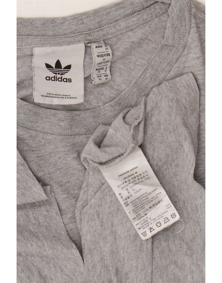 Adidas Mens T-Shirt Top Medium Grey Flecked Cotton
