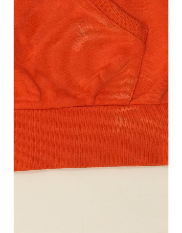 LE COQ SPORTIF Mens Graphic Hoodie Jumper Small Orange Cotton