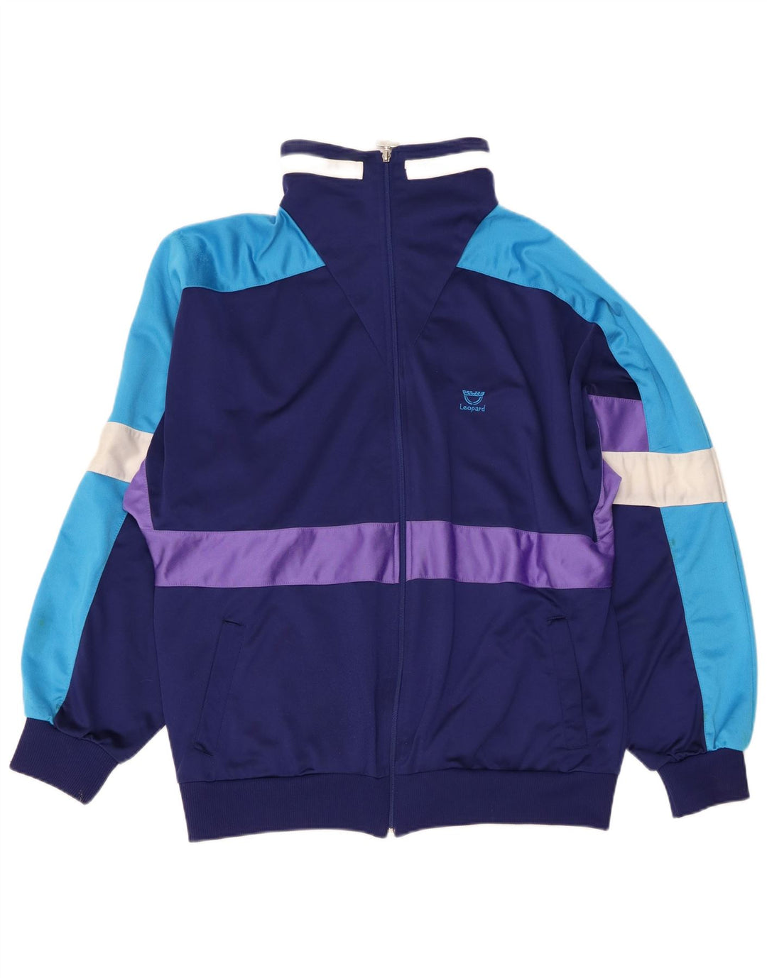 Leopard Mens Full Tracksuit UK 46/48 XL  Navy Blue Colourblock Polyester