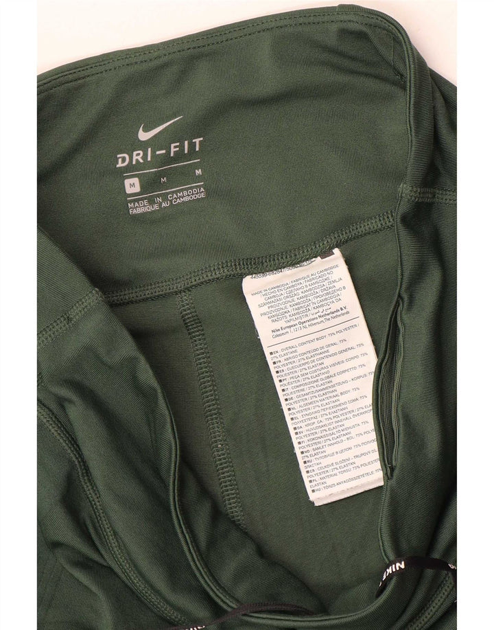 Nike Womens Dri Fit Leggings UK 14 Medium Green Polyester
