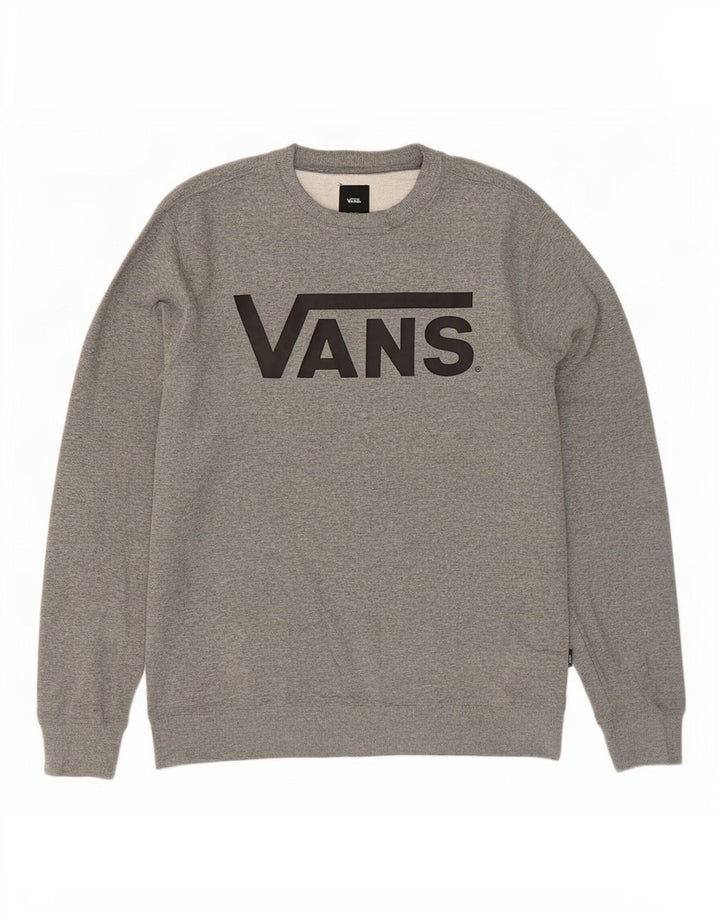 Vans Mens Graphic Sweatshirt Jumper Medium Grey Flecked
