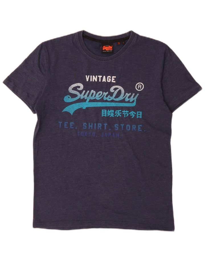 Superdry Mens Graphic T-Shirt Top Large Navy Blue