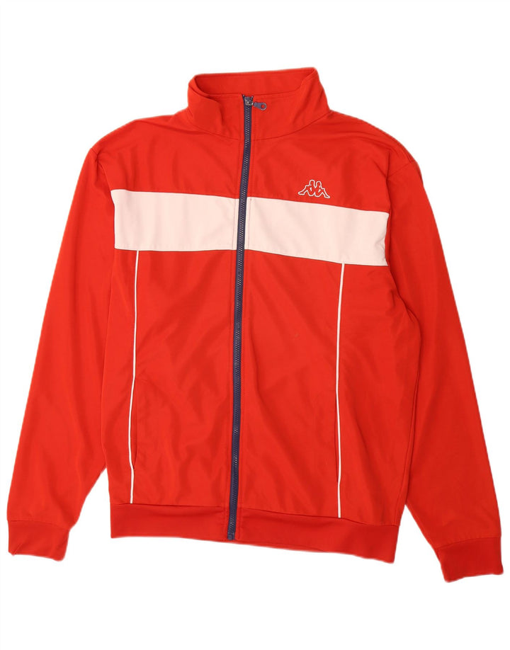 Kappa Mens Tracksuit Top Jacket 2XL Red Colourblock