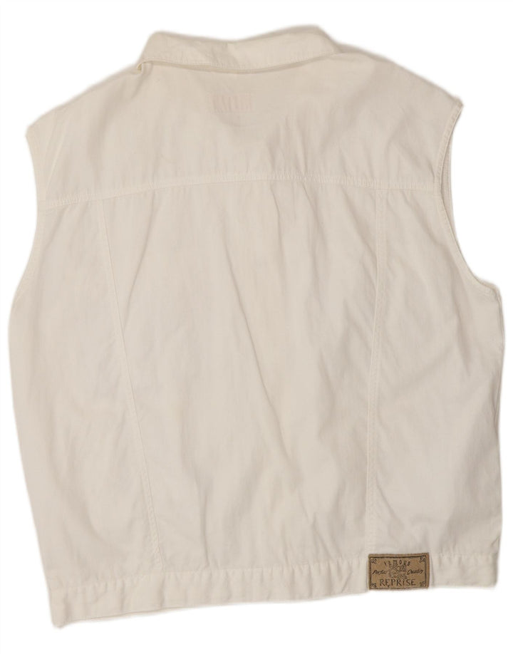 Reprise Womens Denim Gilet IT 46 Large White Cotton