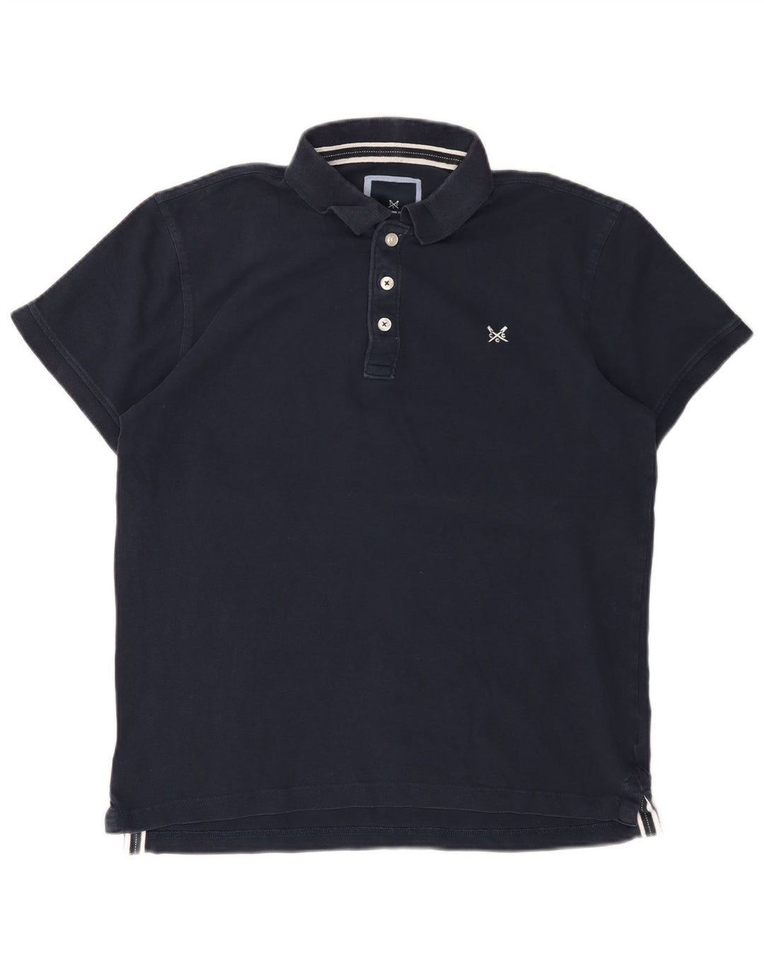 CREW CLOTHING Mens Polo Shirt Large Navy Blue Cotton