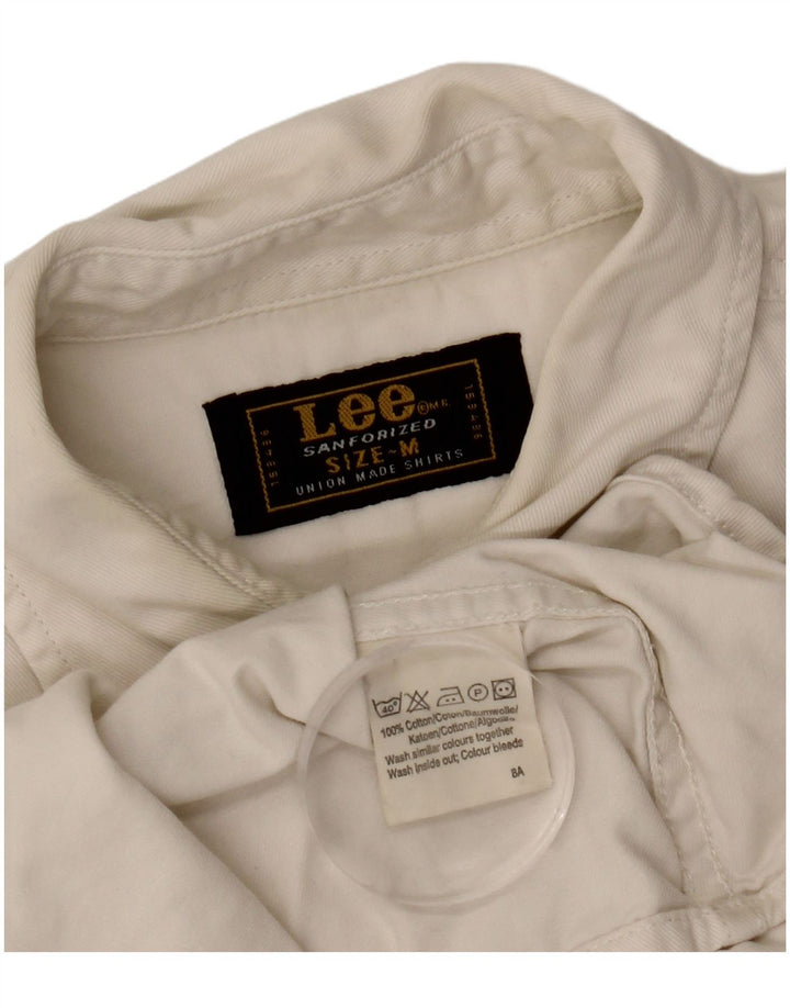 Lee Womens Denim Shirt UK 14 Medium White Cotton