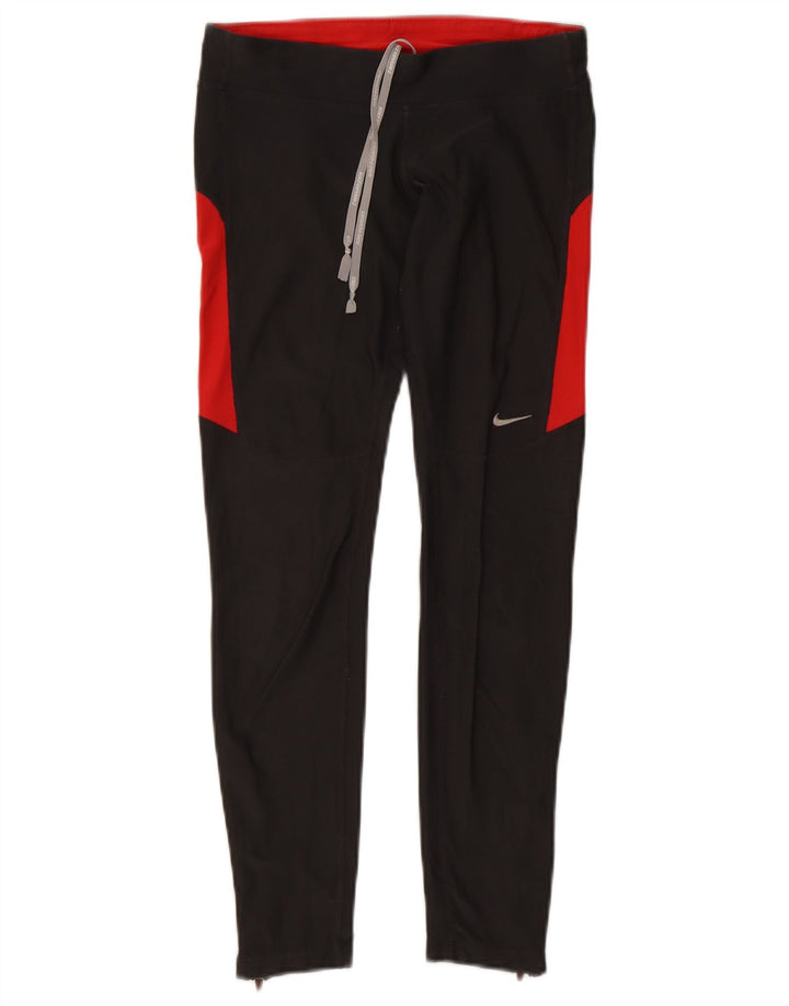 Nike Womens Dri Fit Leggings UK 8 Small Black Colourblock Polyester