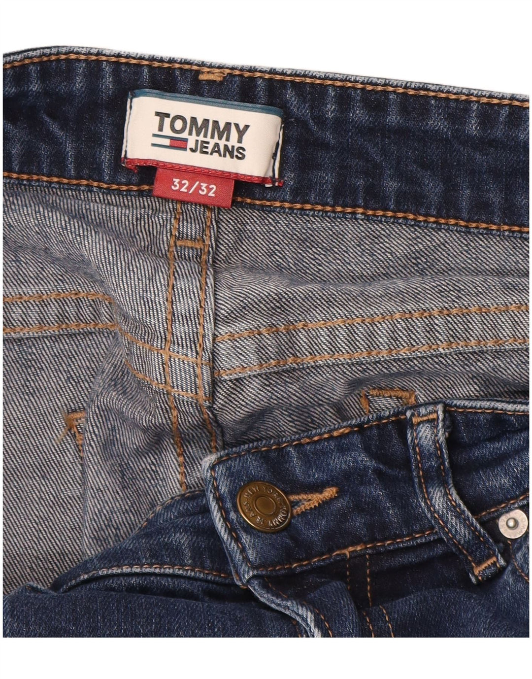 TOMMY HILFIGER Mens Bootcut Jeans W32 L32 Blue Cotton
