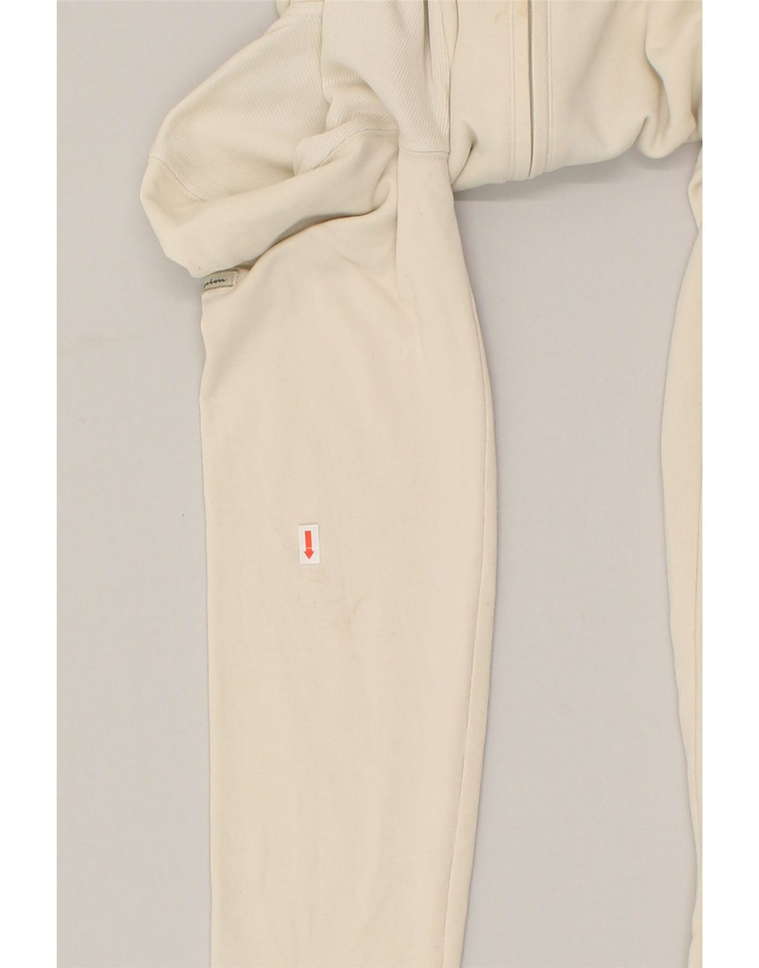 CHAMPION Womens Tracksuit Top Jacket UK 12 Medium Beige Cotton | Vintage Champion | Thrift | Second-Hand Champion | Used Clothing | Messina Hembry 
