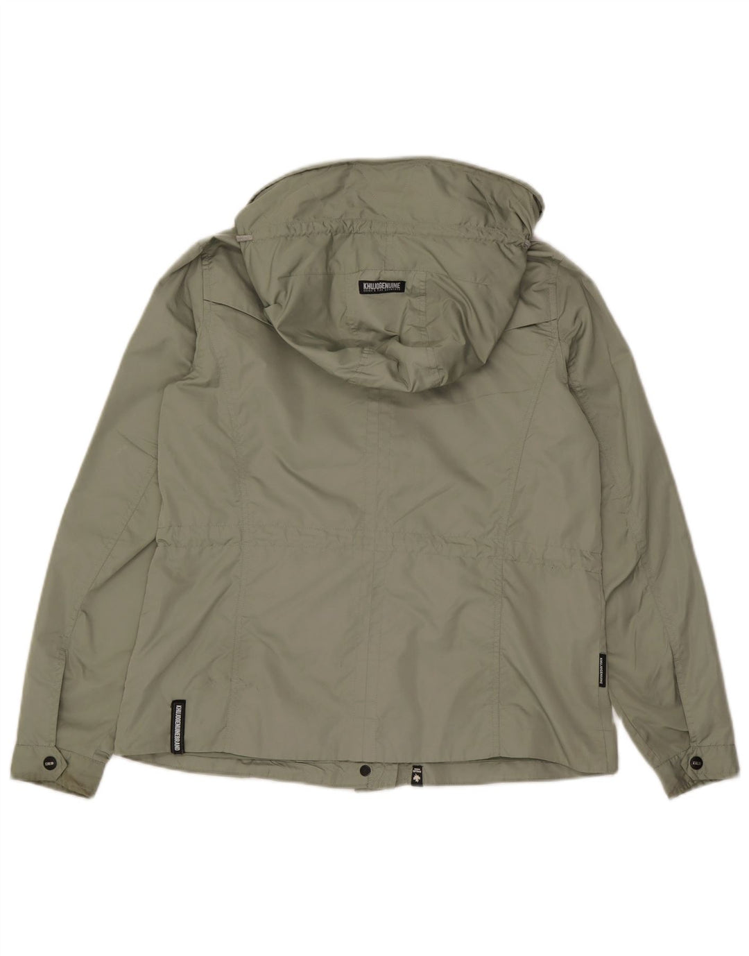 KHUJO Womens Hooded Utility Jacket UK 14 Medium Green Polyester