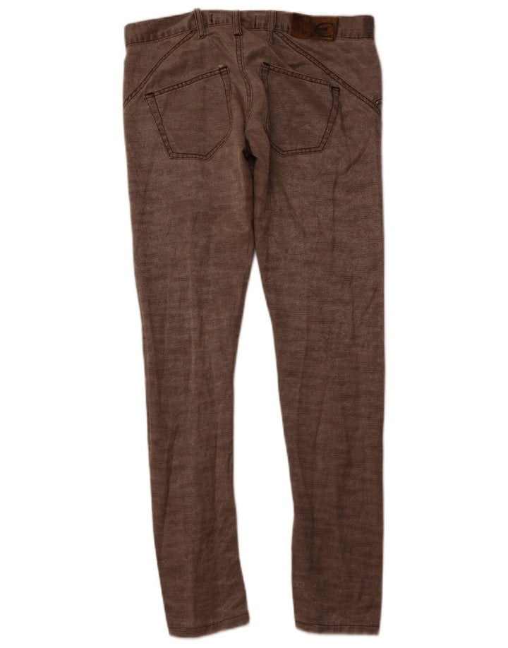 JUST CAVALLI Womens Slim Casual Trousers IT 40 Small W30 L30 Brown Cotton
