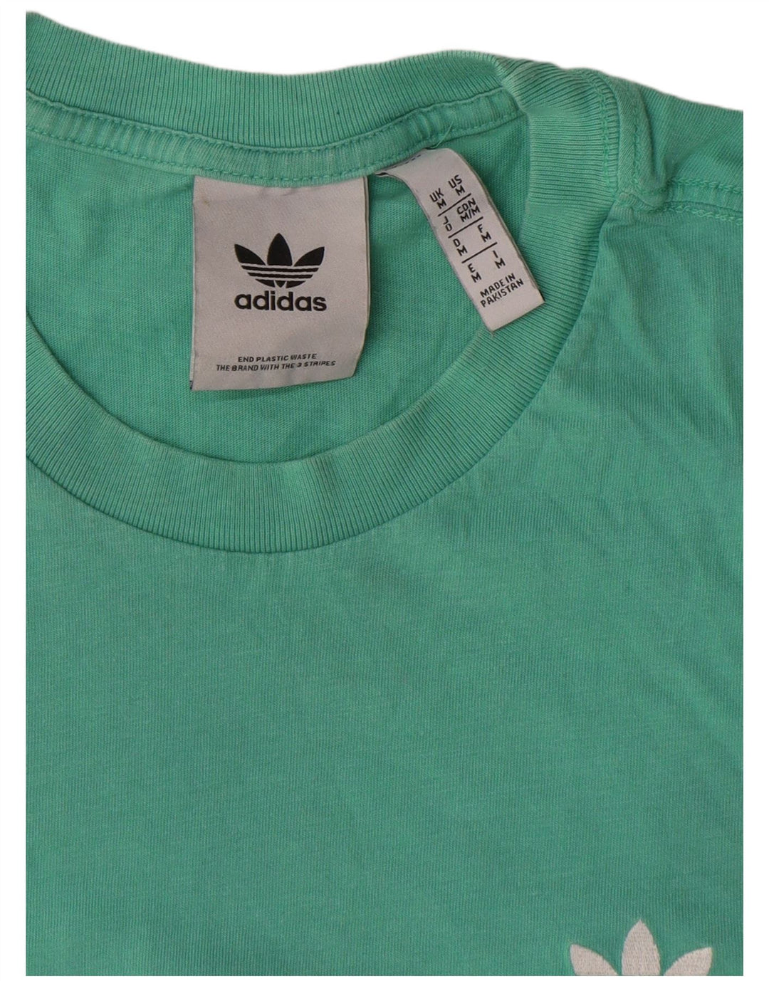 Adidas Mens Graphic T-Shirt Top Medium Turquoise Cotton