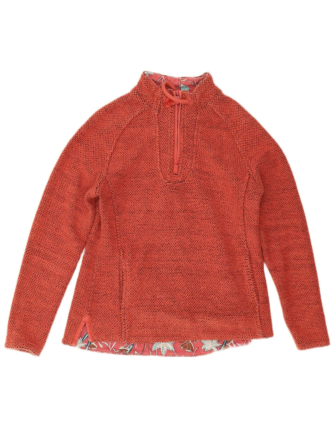 Weird Fish Womens Oversized Zip Neck Sweatshirt Jumper UK 10 Small Orange